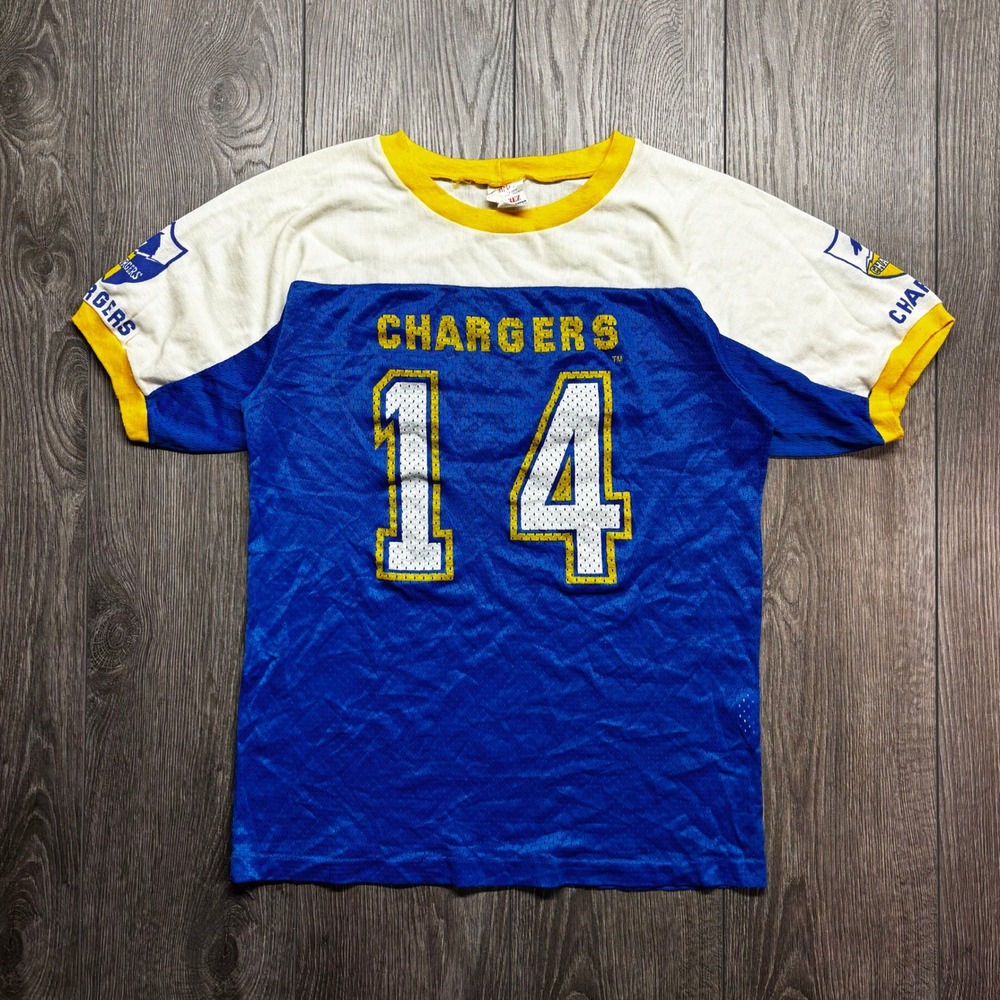 Vintage 1980s San Diego Chargers Medium Jersey 14 NFL Torrez Tam O'Shanter Blue